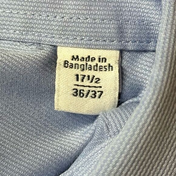 Calvin Klein Non-Iron Slim Fit Blue Dress Shirt size 17.5 - Picture 4 of 6